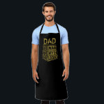 Gold Personalised Name The Man The Myth The Legend Apron<br><div class="desc">Personalised your own name,  "the Man the Myth the Legend" typography design in gold and black,  great custom gift for men,  dad,  grandpa,  husband,  boyfriend on father's day,  birthday,  anniversary,  and any special day.</div>