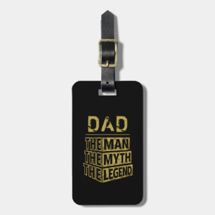 Gold Personalised Name The Man The Myth The Legend Luggage Tag