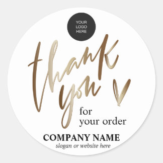 Gold Personalised Thank you Sticker set