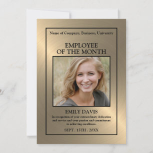 Gold/Personalized Photo - Employee Award Card