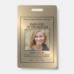 Gold/Personalized Photo - Employee Award ID Badge