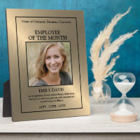 Gold/Personalized Photo - Employee Award Plaque