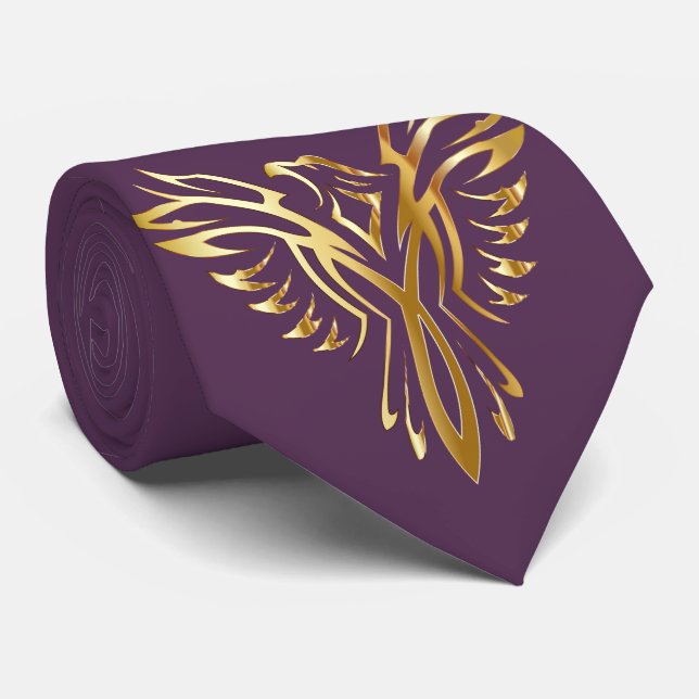 Gold Pheonix Tie (Rolled)
