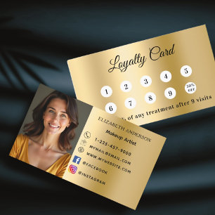 Gold photo business loyalty card