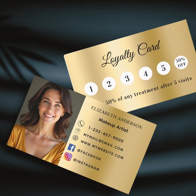 Gold photo business loyalty card (Creator Uploaded)