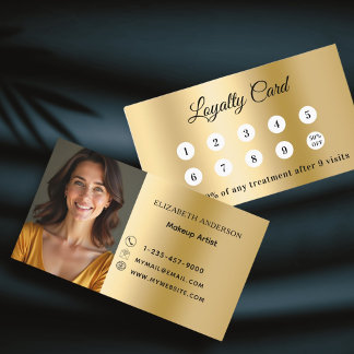 Gold photo business loyalty card