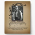 Gold Photo Memorial Plaque