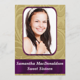 Gold photo template sweet sixteen