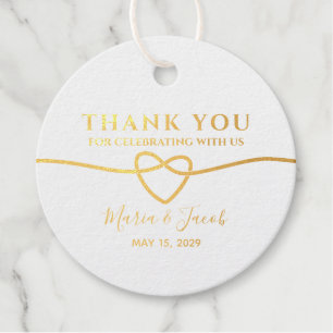 Gold Photo Wedding Foil Favour Tag