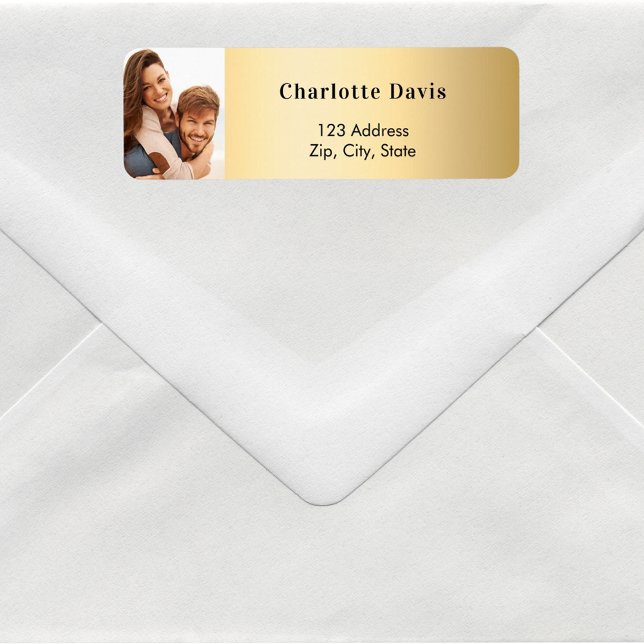 Gold photo wedding return address  (Creator Uploaded)