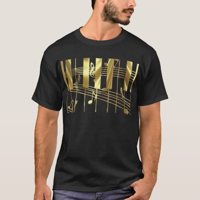 Gold Piano Keyboard T-Shirt (Front)