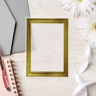 Gold Picture Frame Look Photo or Text Overlay Vellum Invitations