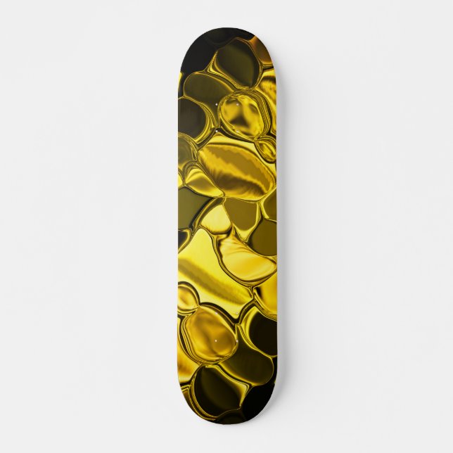 Gold pieces, circular and rounded off shapes? skateboard (Front)