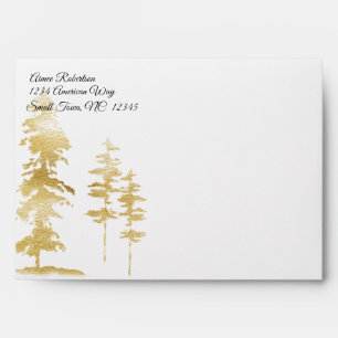 Gold Pine Trees Envelope