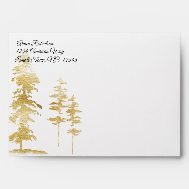 Gold Pine Trees Envelope (Front)