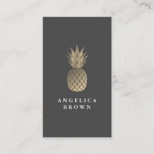 Gold Pineapple Business Card
