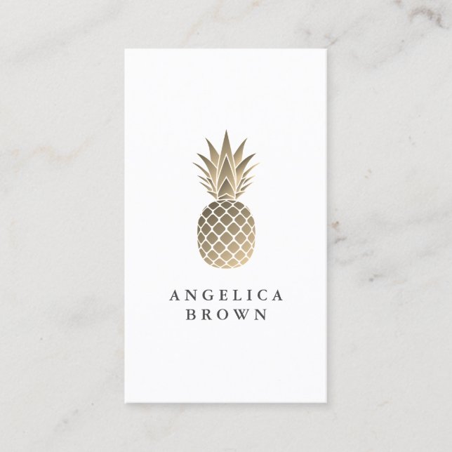 Gold Pineapple Business Card (Front)