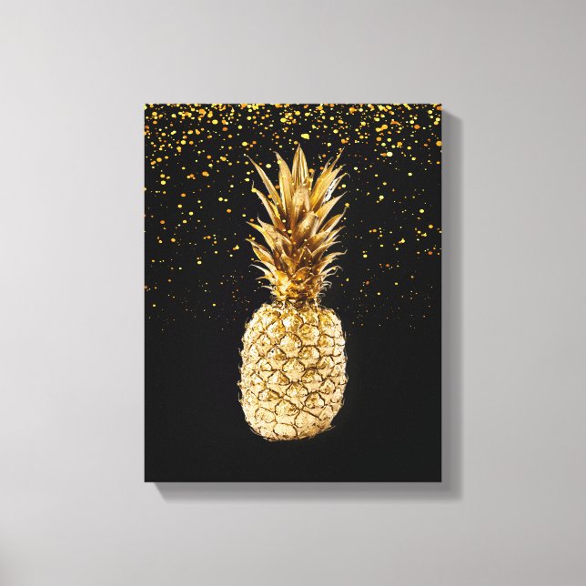 Gold Pineapple Canvas Print (Front)