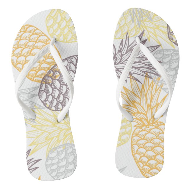 Gold pineapple flip flops (Footbed)