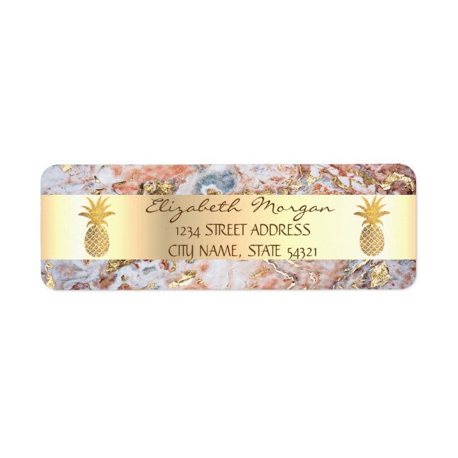 Gold Pineapple Ombre  Marble Striped (Front)