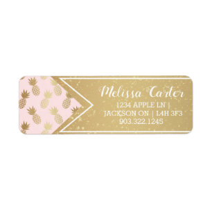 Gold Pineapple Pattern & Ribbon