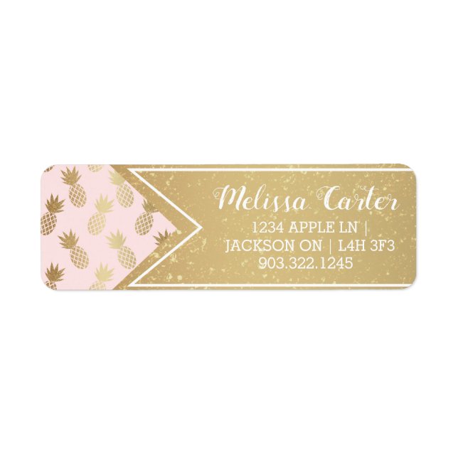 Gold Pineapple Pattern & Ribbon (Front)
