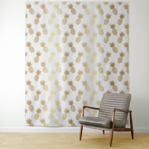 Gold Pineapple Pattern Tapestry