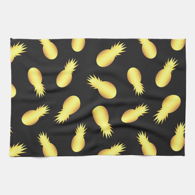 Gold Pineapple Tea Towel (Horizontal)
