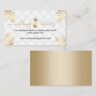 Gold Pineapple Wedding Details Website Enclosure Card