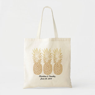 Gold Pineapple Wedding Welcome Bag,Wedding Favour Tote Bag