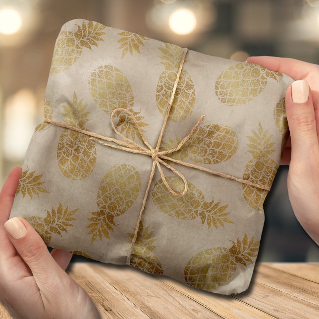 Gold Pineapples Tropical  Tissue Paper (Creator Uploaded)
