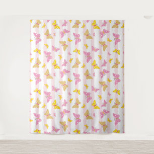 Gold & Pink Butterfly Tapestry