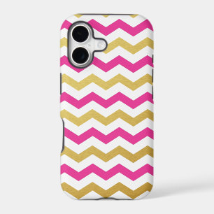Gold & Pink Chevron Pattern iPhone Case