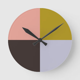 Gold Pink Chocolate Lavender Round Clock