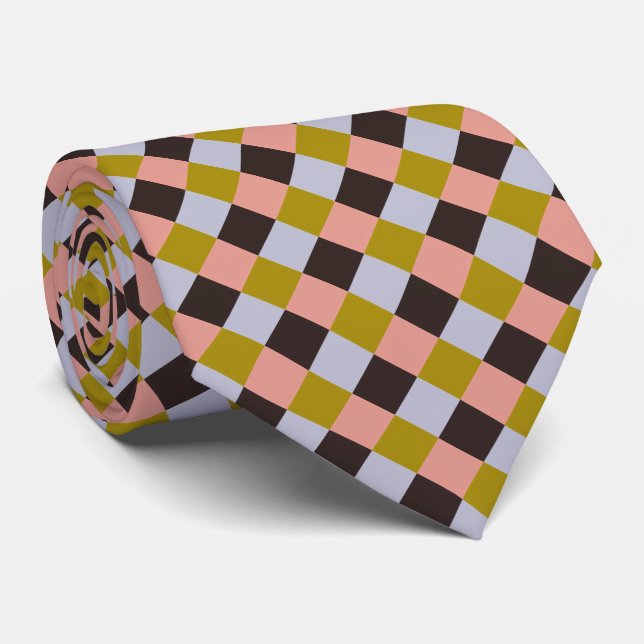 Gold Pink Chocolate Lavender Tie (Rolled)