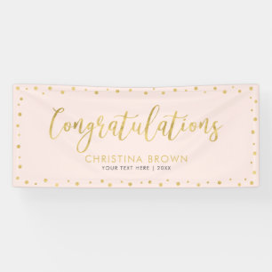 Gold & Pink   Congratulations Party, Event Banner