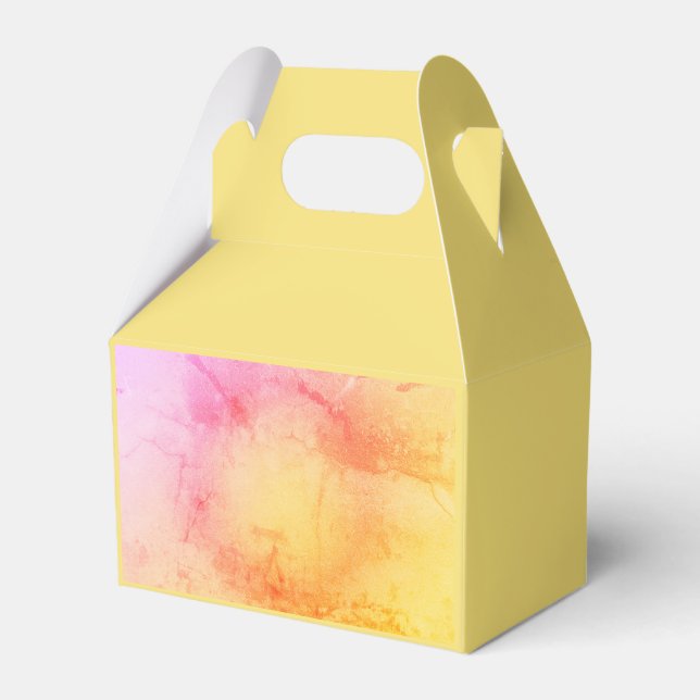 Gold & Pink Favour Box for Events (Front Side)