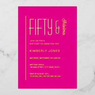 Gold Pink Fifty and Fabulous 50th Birthday Party