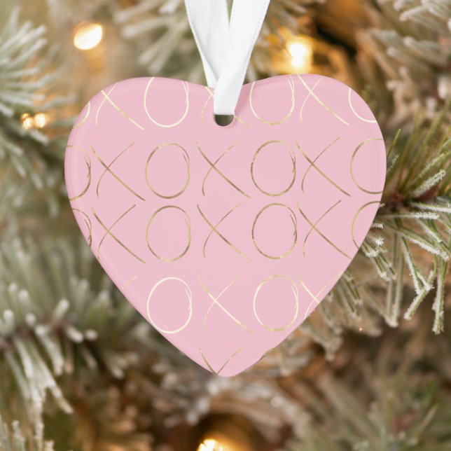 Gold Pink Girly Glam XOXO Ornament (Tree)