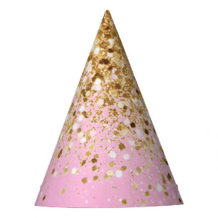 Gold Pink Glitter #1 Party Hat
