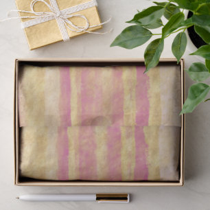 Gold Pink Glitz Stripes Christmas Tissue Paper