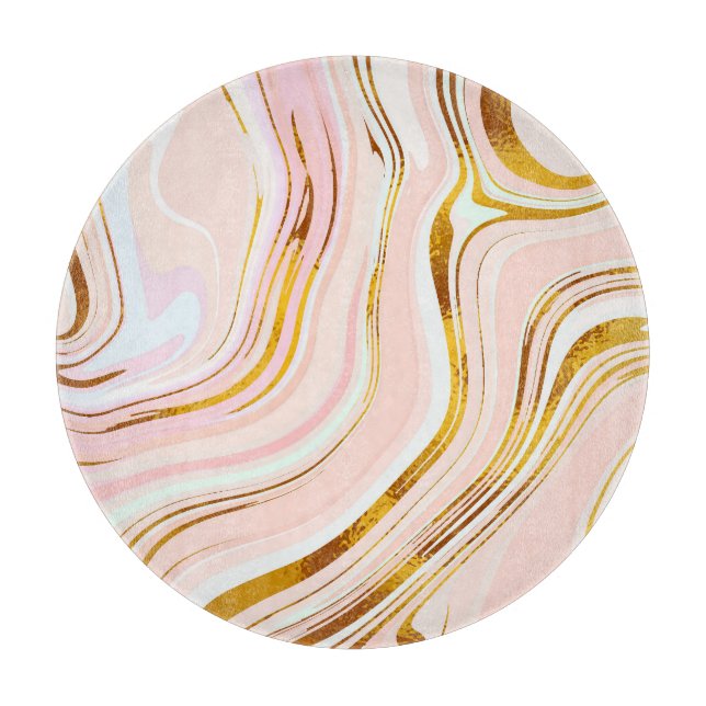 Gold Pink Marble: Luxurious Design. Cutting Board (Front)