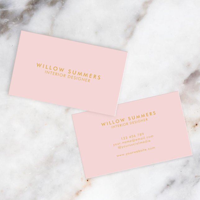 Gold Pink Modern Minimal Professional Business Card (Creator Uploaded)