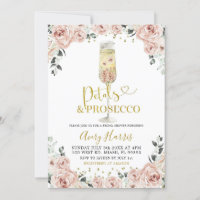 Gold Pink Rose Petals & Prosecco Bridal Shower