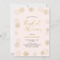 Gold & Pink Stylish Modern Pattern Bridal Shower I