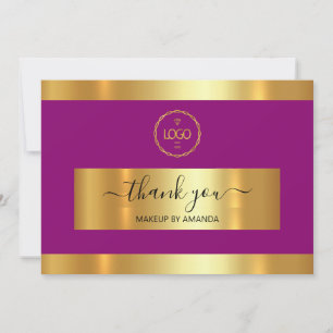  Gold Pink Thank You Business Insert Card 