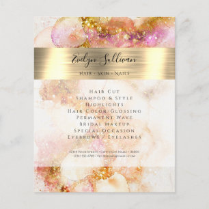 gold pink watercolor faux foil flyer
