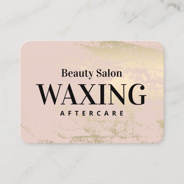 Gold Pink Waxing Aftercare Card (Front)