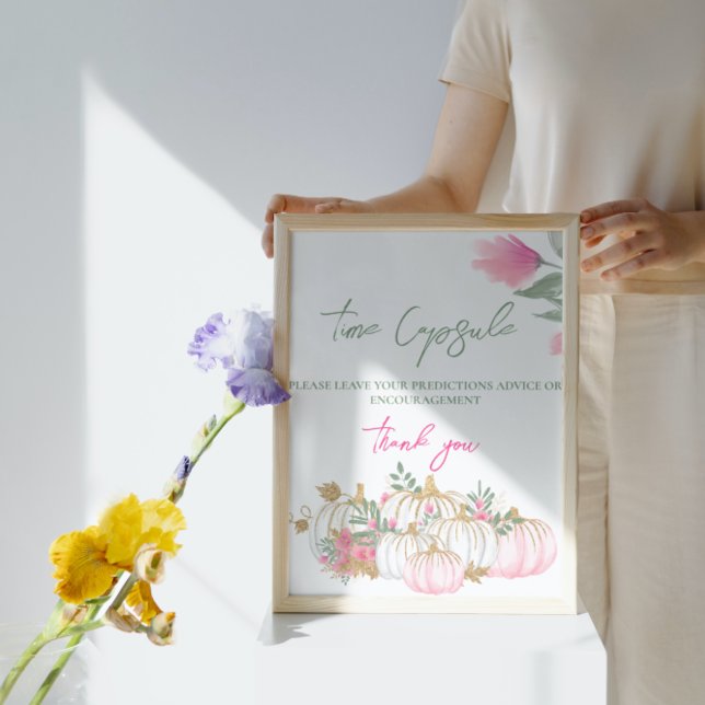 Gold Pink White Pumpkin Little Baby Time Capsule P Poster (Creator Uploaded)