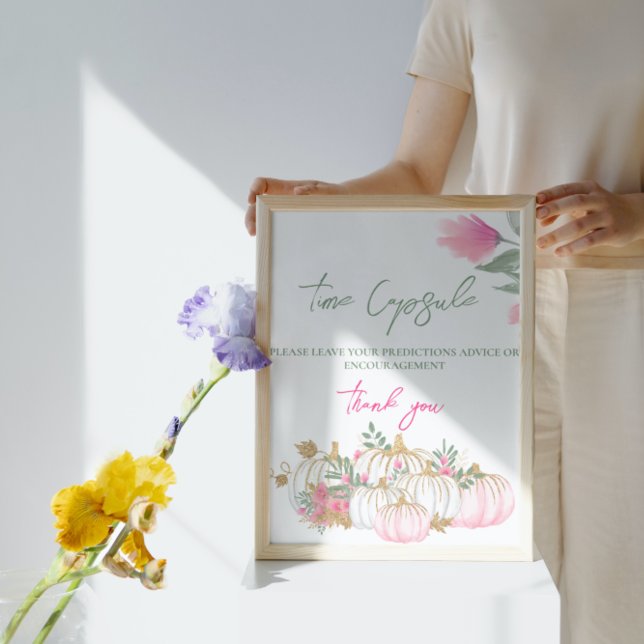 Gold Pink White Pumpkin Little Baby Time Capsule Poster (Creator Uploaded)